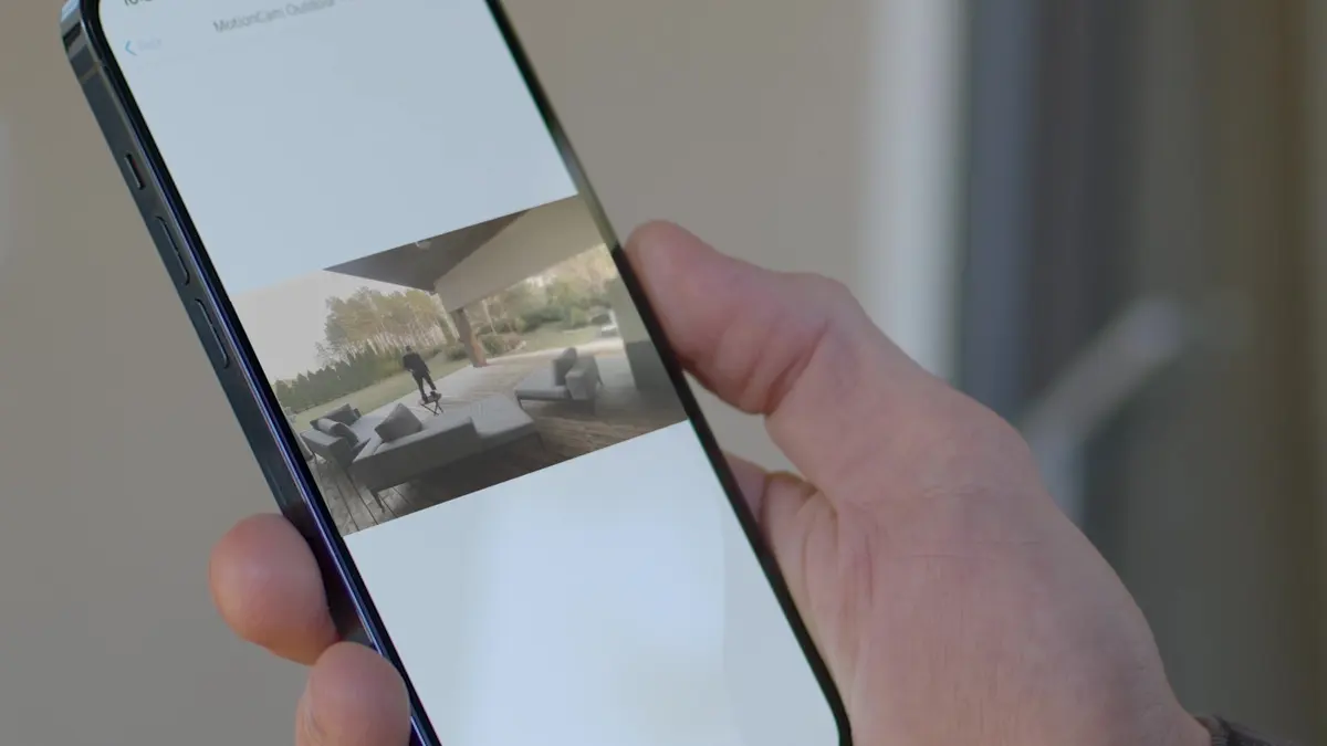 Kamerabild in der Ajax App auf dem Smartphone